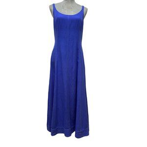 Maeve by Anthropologie Elseby blue lace up maxi dress size medium
